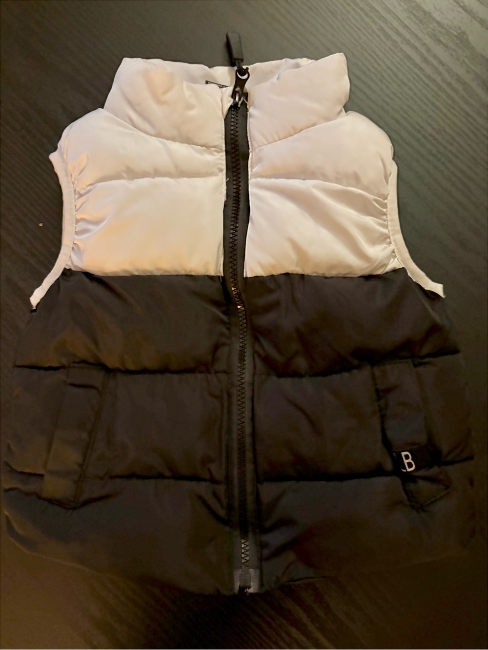 Little Bipsy Black & White Colorblock Puffer Vest